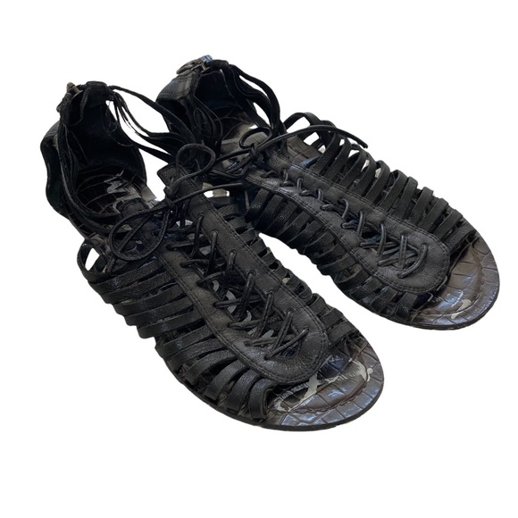 Black Gladiator Sandals - Picture 3 of 9